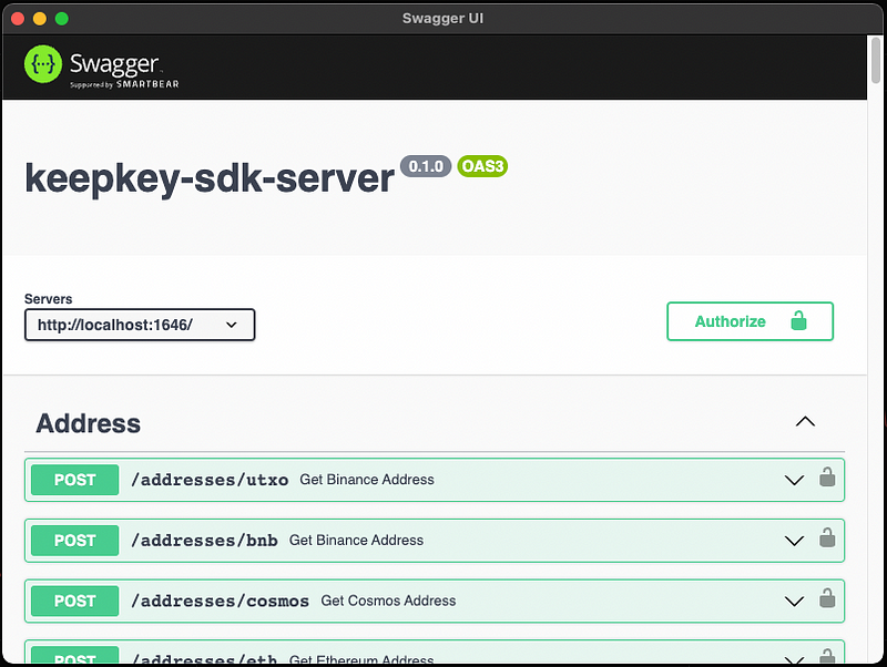 KeepKey REST interface