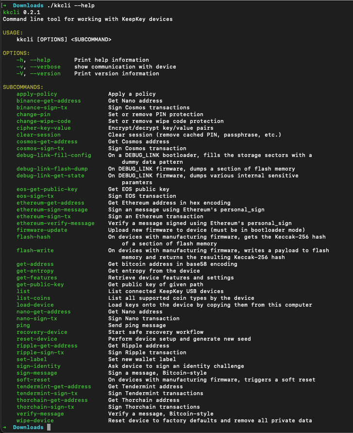 KKcli Usage