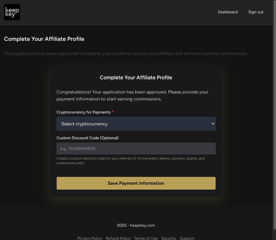 Referral Links Generation