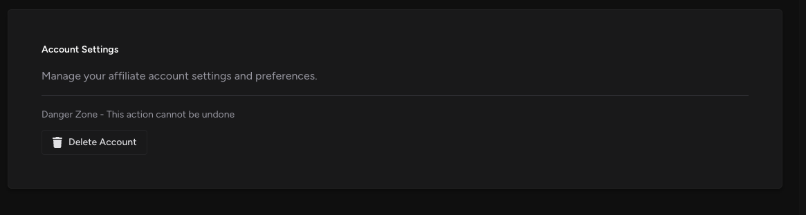Account Settings Management